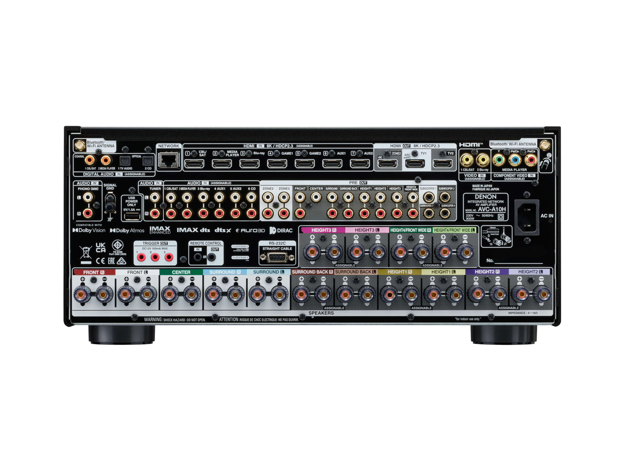 Denon AVC-A10H 13.4 Ch 150W 8K AV Receiver Powered by HEOS™