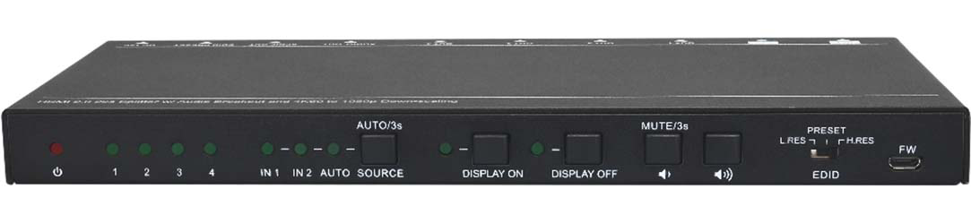 AV Gear AVG-UHS-24 HDMI2.0 Switcher 2×4 with Audio De-embedding