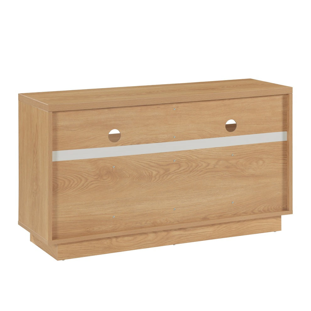 Tauris EDISON Media Stand 1200mm – Vinyl Record Storage & Component Cabinet in Red Oak Finish