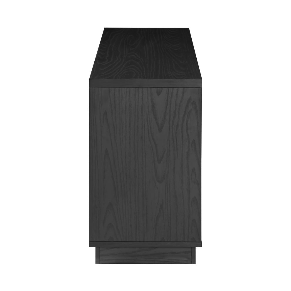 Tauris EDISON Media Stand 1400mm – Vinyl Record & Component Storage with Cupboards | Black Oak Finish