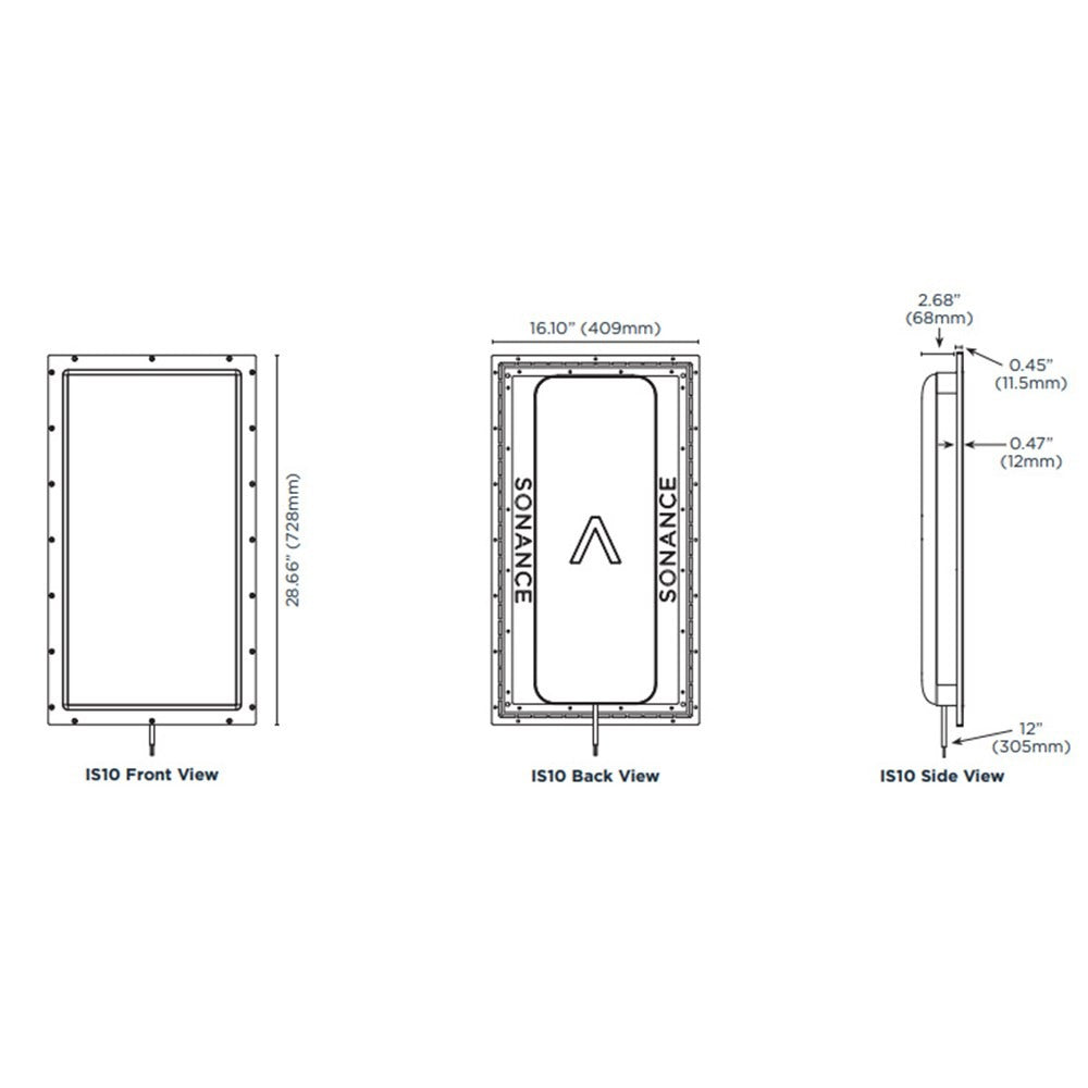 Sonance IS10 Invisible Series speakers 250W 6 ohm