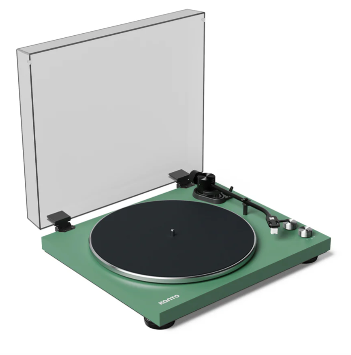 Kanto OBI3 Turntable - Matte Black with Kanto ORA 100W Powered Speakers