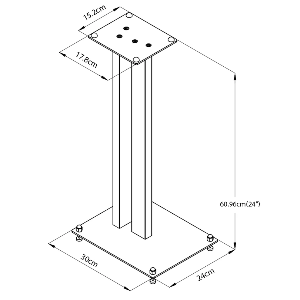 Tauris SP199-24 Speaker Stand Pair 609mm Semi Gloss Metal Speaker Stands