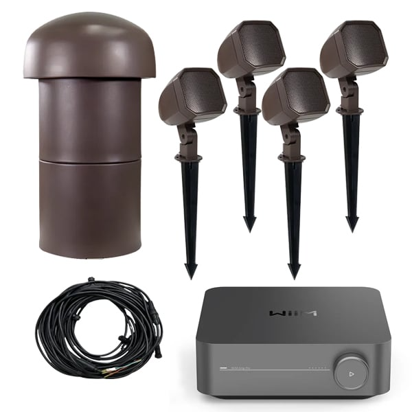 Outdoor Garden 4.1 Volt Ohm Speaker System Powered by the WiiM Amplifier