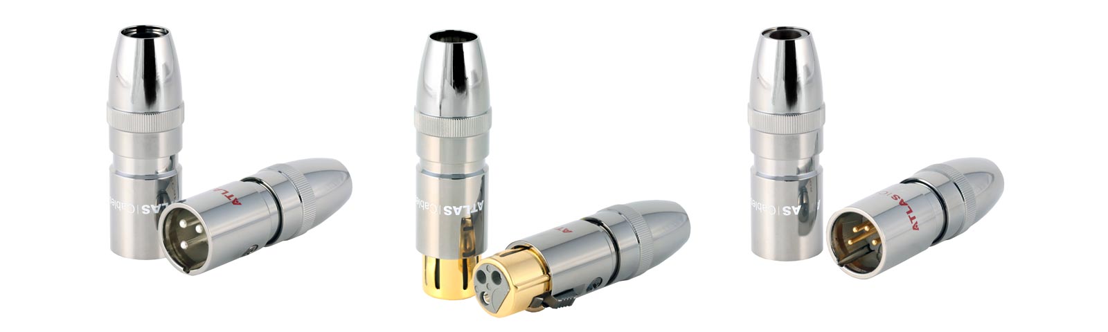 Atlas OFC/OCC XLR Plugs 3pin male/female or 4pin male
