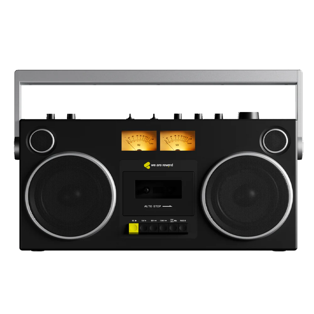 We Are Rewind Getto Blaster Cassette Player & Recorder - Curtis, Black