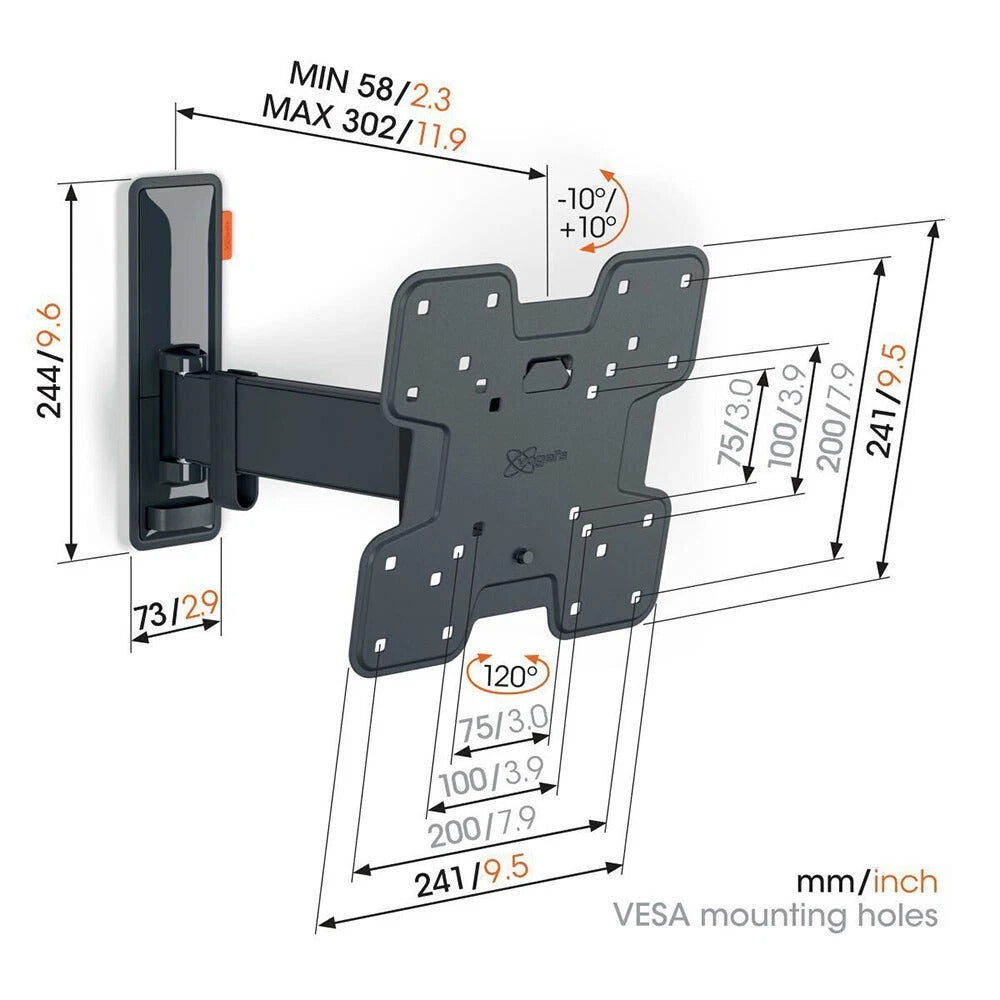 Vogel's TVM 3225 Small Full Motion Wall Bracket Mount