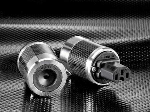 Furutech FI-50 (R) High End Grade Carbon Fibre, Stainless Rhodium I.E.C Connector-Audio Influence