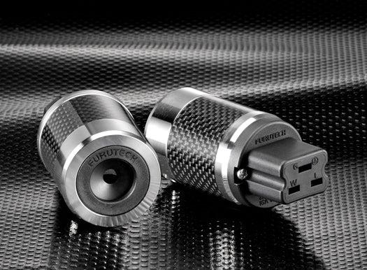 Furutech FI-52 (R) High End Grade Carbon Fibre, Stainless Rhodium 20A I.E.C. Connector (Each)-Audio Influence