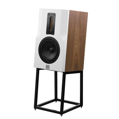Fink Team Kim Loudspeaker - Standard Finish American Walnut with White front at Audio Influence