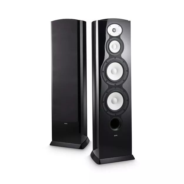 Revel F228Be 3-way Dual 8" Floorstanding Loudspeaker (Pair)-Piano Black-Yes please-Audio Influence