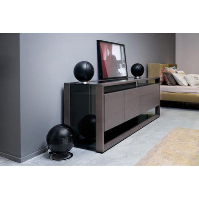 Cabasse Pearl SUB + Baltic 5 Speaker on Base Lifestyle View by Audio Influence