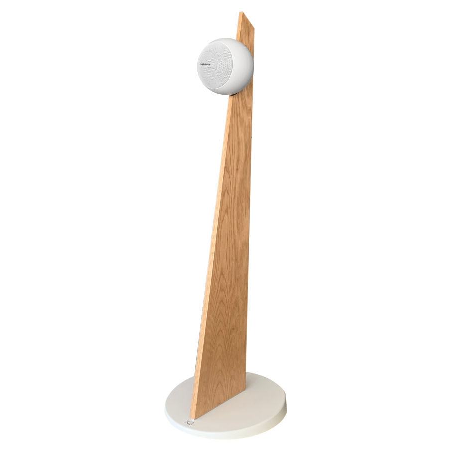 Cabasse iO 3 Satellite Speaker on Floor Stand (Pair) Oak/White base by Audio Influence