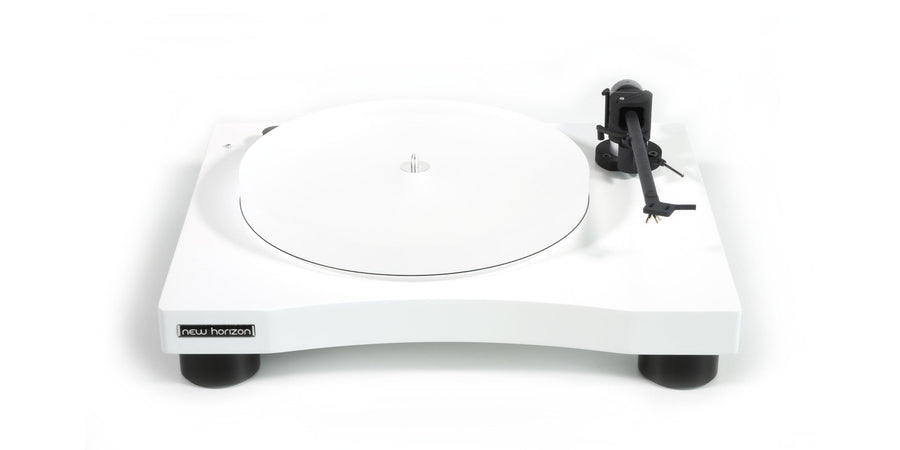 New Horizon 301 Ceramic Manual Turntable Matte White at Audio Influence