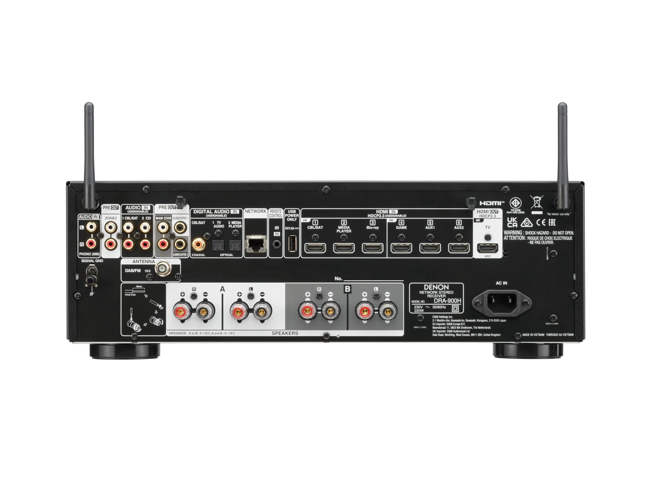 Denon DRA-900H 2.2 Ch. 145 8K AV Receiver with HEOS® Built-in