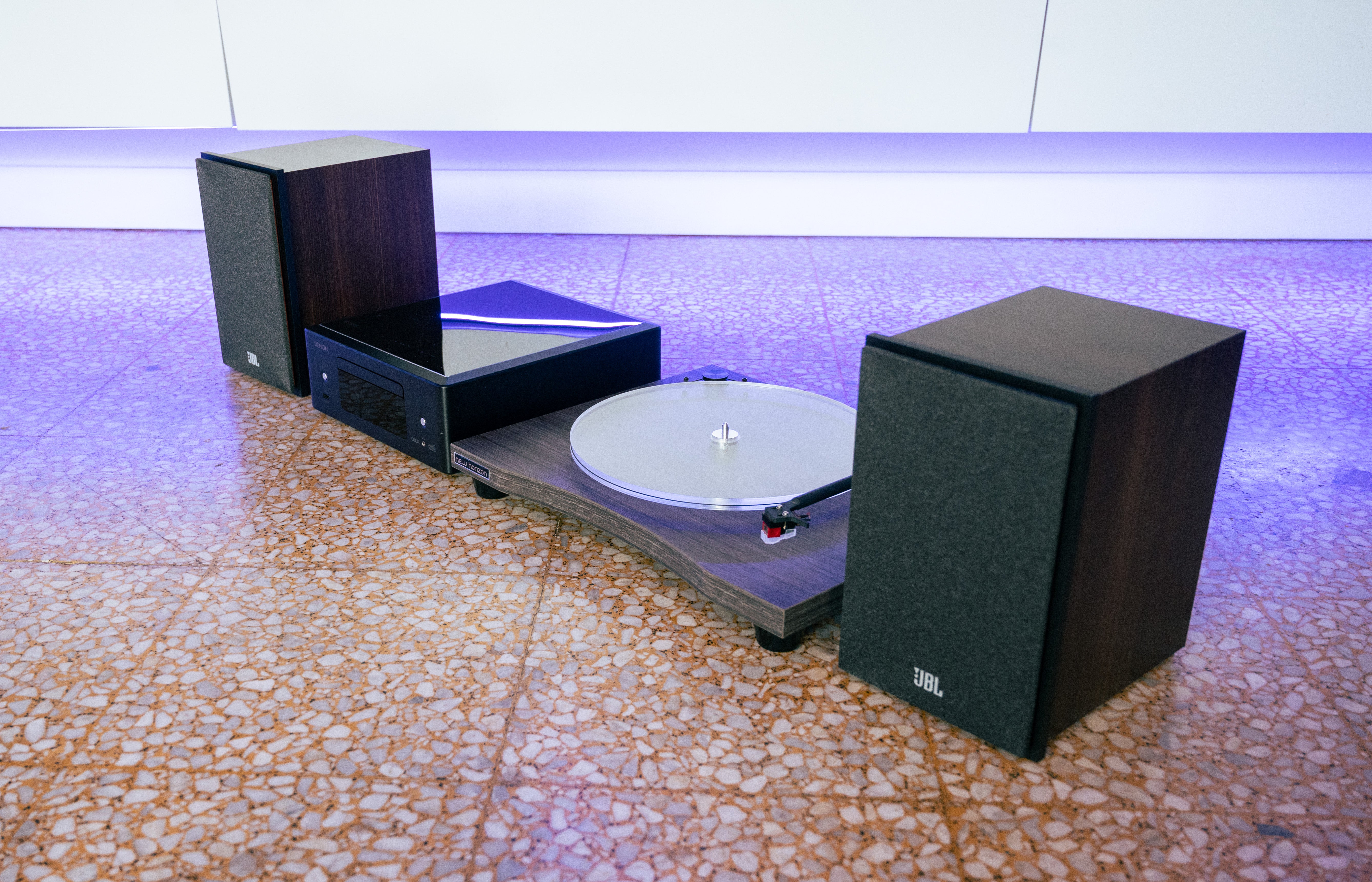 The Italian Job Record and CD Hi-Fi Pack - New Horizon 129i - Denon CEOL RCDN-12 - JBL Stage 240B