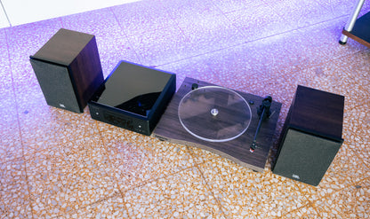 The Italian Job Record and CD Hi-Fi Pack - New Horizon 129i - Denon CEOL RCDN-12 - JBL Stage 240B