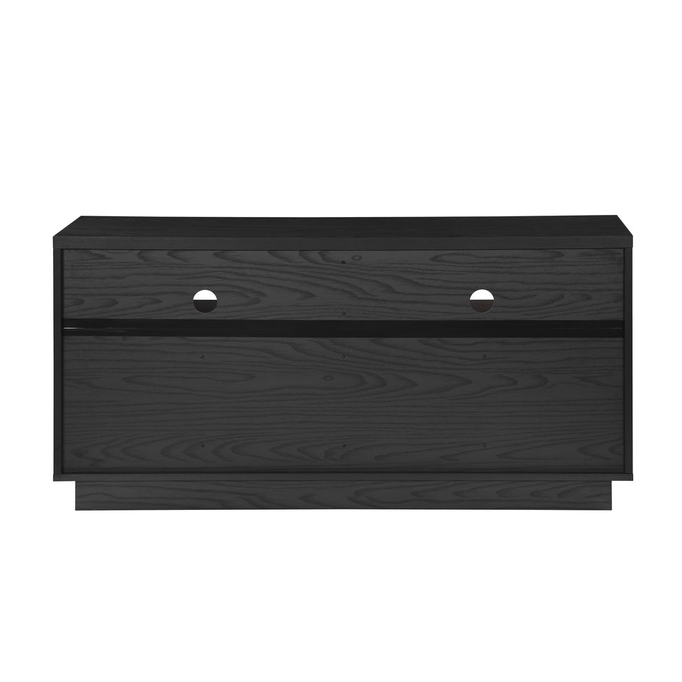 Tauris EDISON Media Stand 1400mm – Vinyl Record & Component Storage with Cupboards | Black Oak Finish