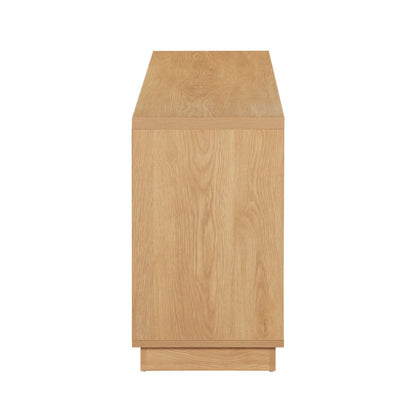 Tauris EDISON Media Stand 1400mm – Vinyl Record & Component Storage with Cupboards | Red Oak Finish