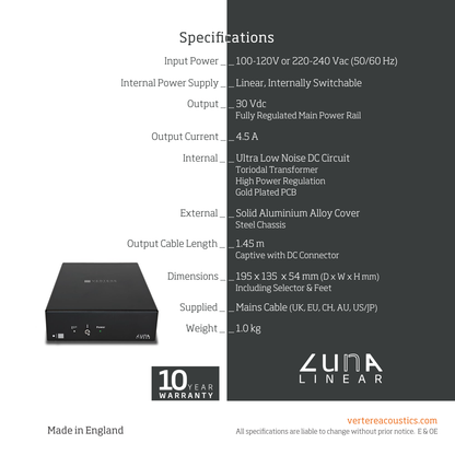 Vertere Acoustics LunA DC Power Supply