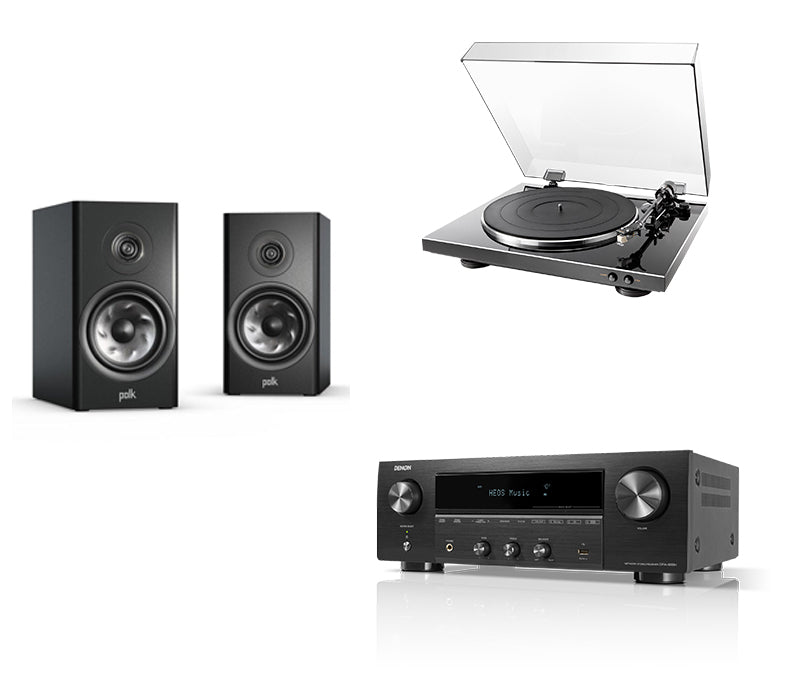 Polk Reserve R200 + Denon DRA-900H + Denon DP-300F Turntable Bundle