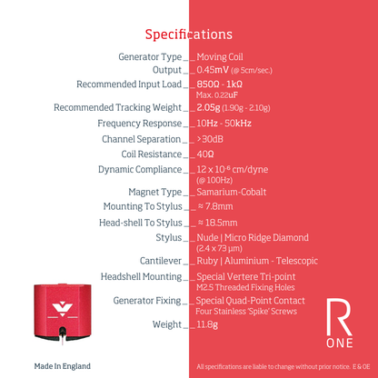 Vertere Acoustics Ruby One Reference MC Cartridge