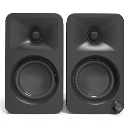 Kanto OBI3 Turntable - Matte Black with Kanto ORA 100W Powered Speakers