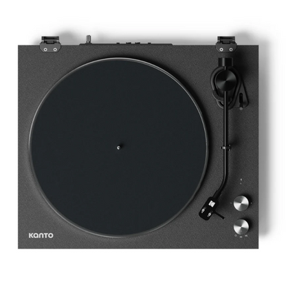 Kanto OBI3 Turntable - Matte Black with Kanto ORA 100W Powered Speakers