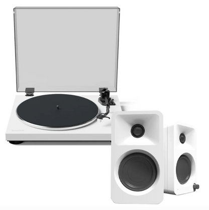 Kanto OBI3 Turntable - Matte Black with Kanto ORA 100W Powered Speakers
