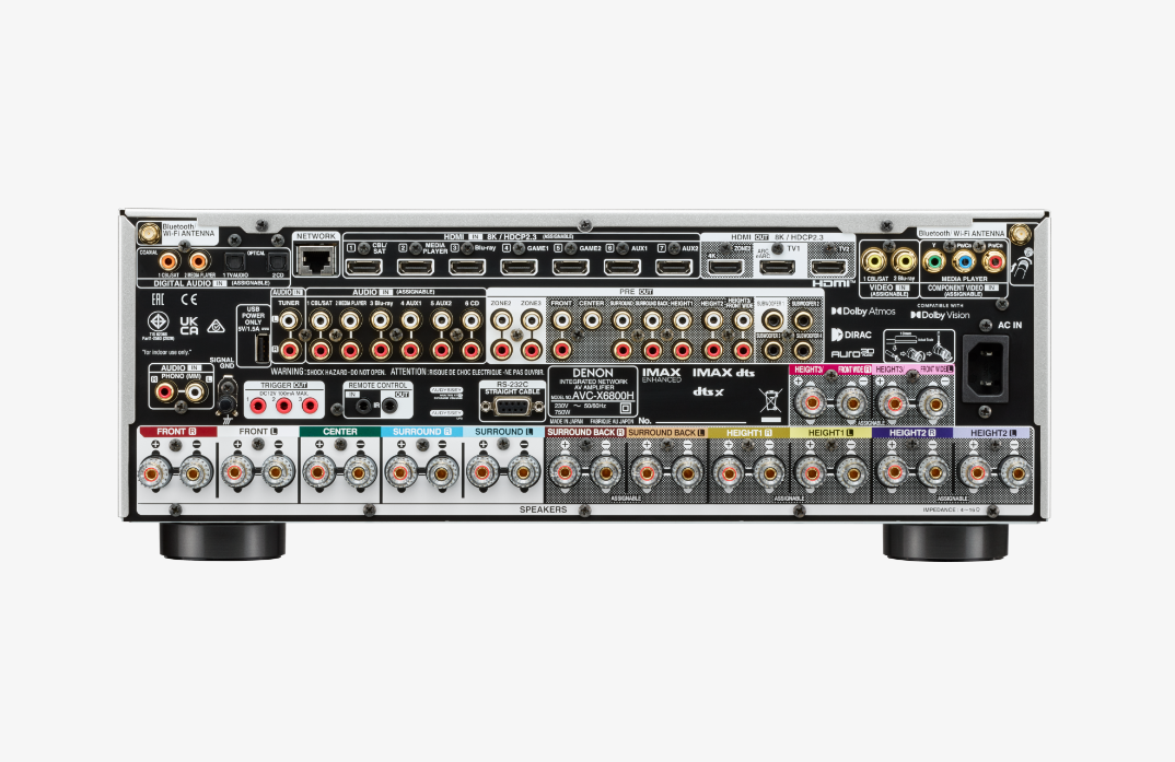 Denon AVC-X6800H 11.4 Ch. 205W 8K AV Receiver with HEOS® Built-in