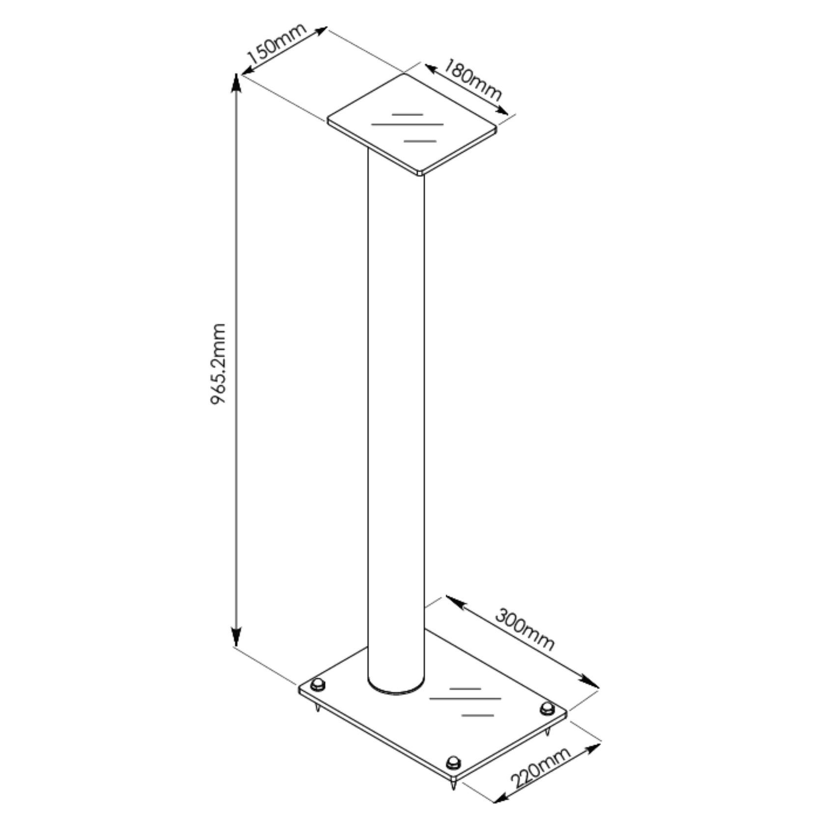 Tauris Opal SS38 Speaker Stand Pair 965mm