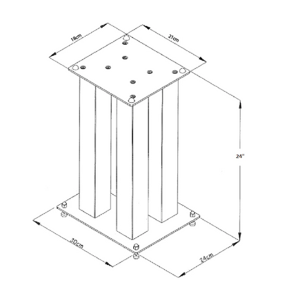 Tauris SP121-24 Speaker Stand Pair 609mm Metal Speaker Stands