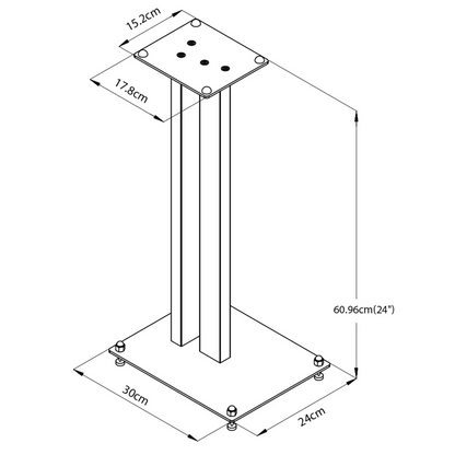 Tauris SP199-24 Speaker Stand Pair 609mm Semi Gloss Metal Speaker Stands