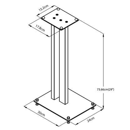 Tauris SP199-29 Speaker Stand Pair 737mm Semi Gloss Metal Speaker Stands