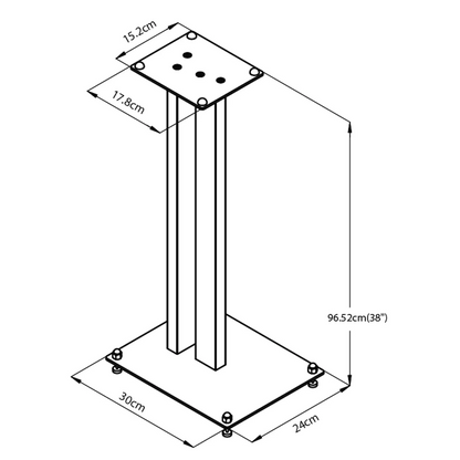 Tauris SP199-38 Speaker Stand Pair 965mm Semi Gloss Metal Speaker Stands