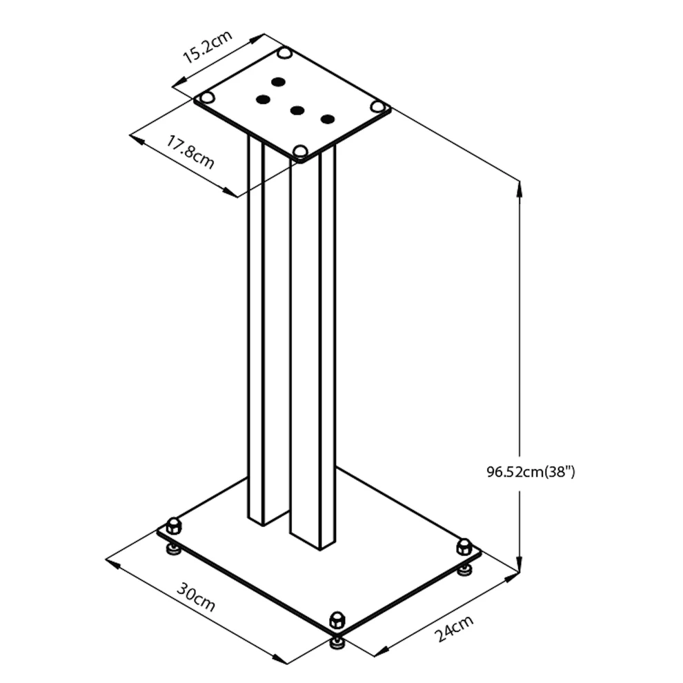 Tauris SP199-38 Speaker Stand Pair 965mm Semi Gloss Metal Speaker Stands