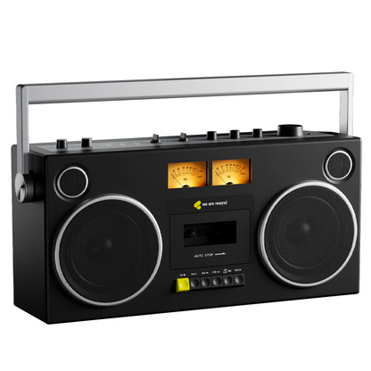 We Are Rewind Getto Blaster Cassette Player & Recorder - Curtis, Black