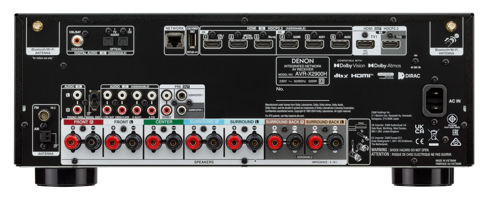 Denon AVR-X2900H 7.2 Channel AV Receiver