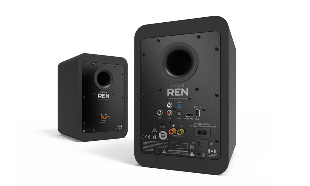 Kanto REN 200W Powered Bookshelf Speakers with HDMI ARC, USB-C, and Bluetooth 5.3