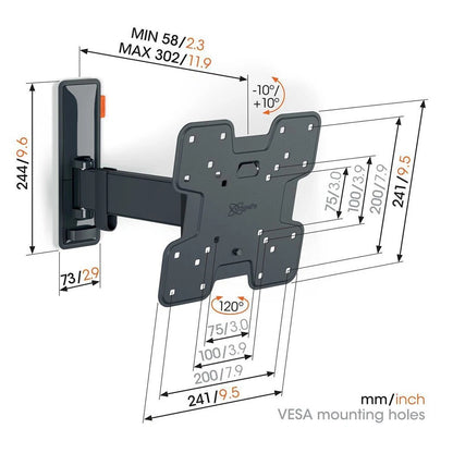 Vogel's TVM 3225 Small Full Motion Wall Bracket Mount