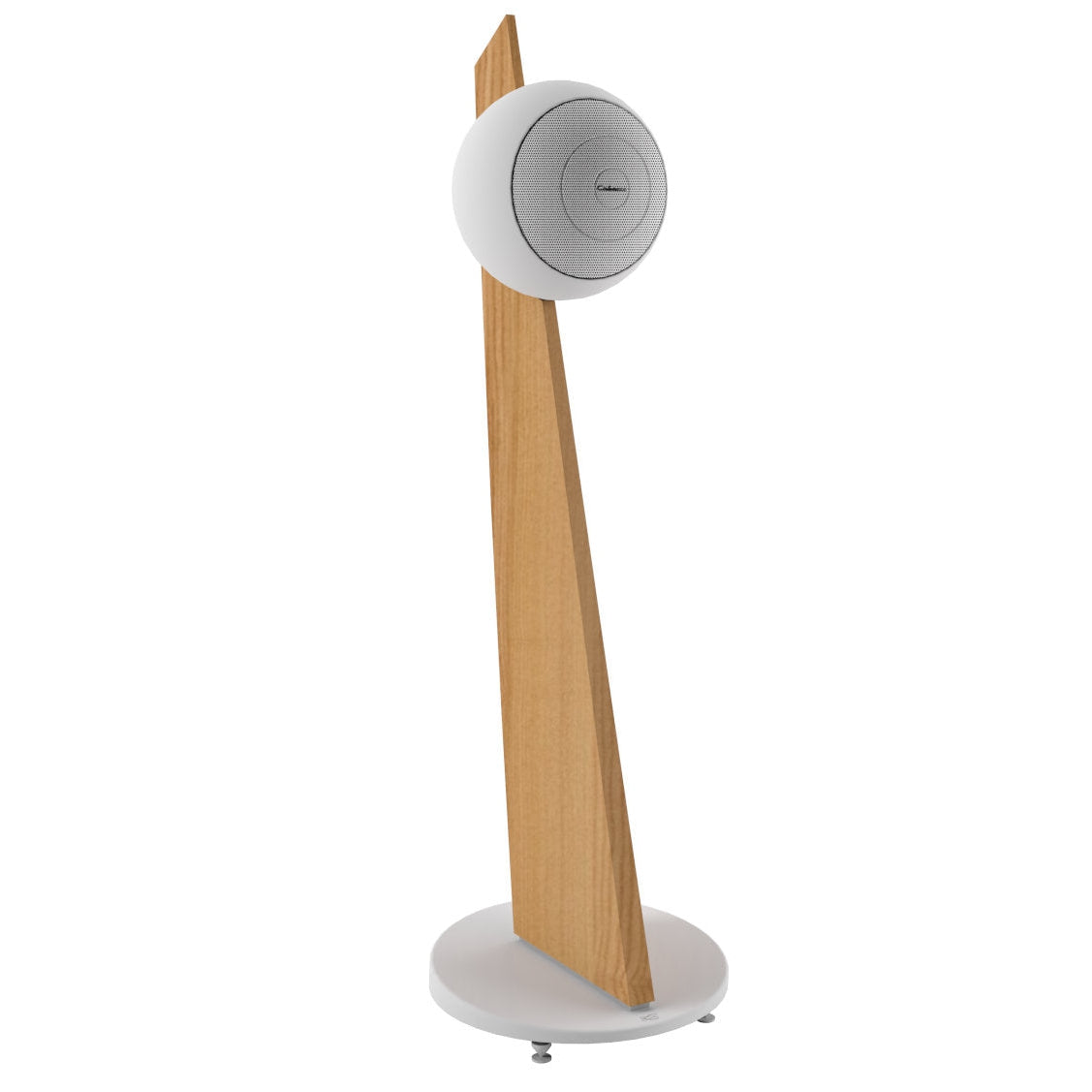 Cabasse Pearl Sub + Baltic 5 Speakers on Stand (Pair) White White Speaker with Oak/White base by Audio Influence