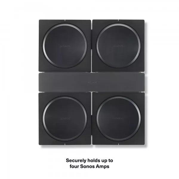 Flexson Wall Mount for 4 Sonos Amps - Black-Audio Influence