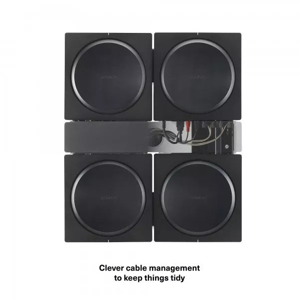 Flexson Wall Mount for 4 Sonos Amps - Black-Audio Influence