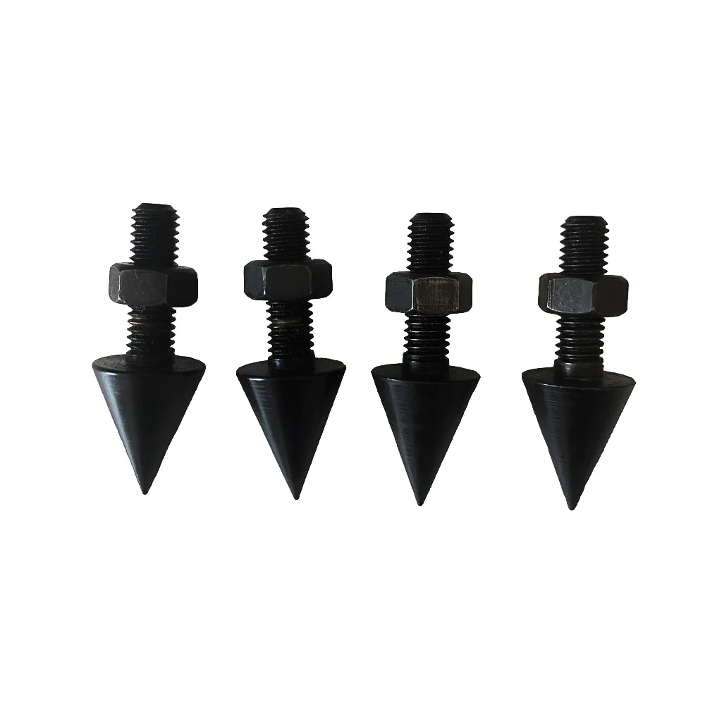 Hi Fi Racks 15mm Spikes with Locking Nut - Stainless Steel or Black (Pack of 4)-Black-Audio Influence