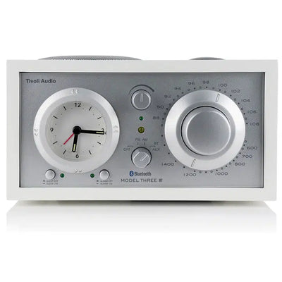 Tivoli Audio Model Three BT Bluetooth® / AM / FM / Clock Radio-White/Silver-Audio Influence