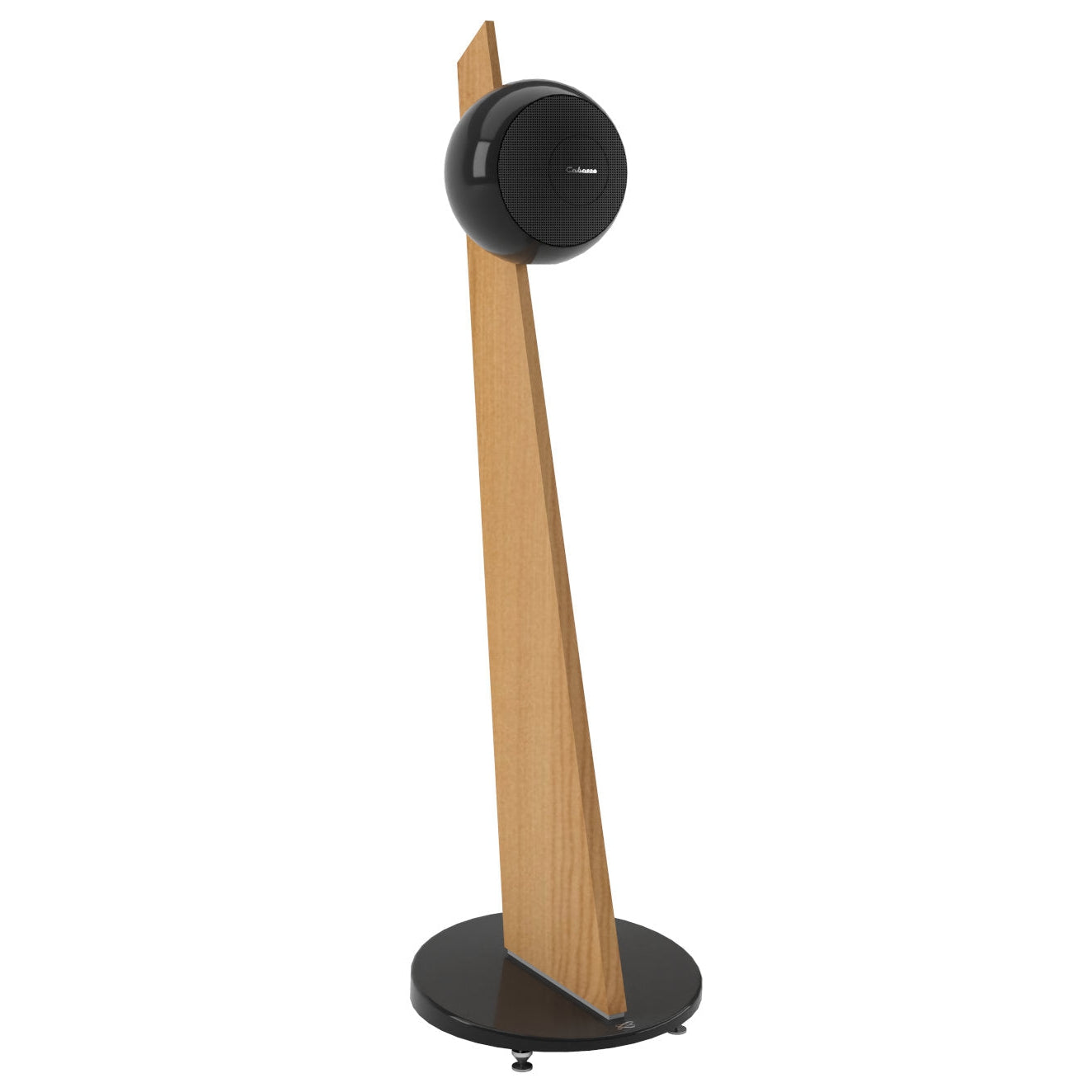 Cabasse Pearl Sub Speaker + Riga 2 On Stand Speakers Black Black Speaker /Oak/Black base by Audio Influence