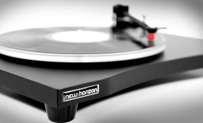 New Horizon 129 Turntable Matte Black laminated finish at Audio Influence