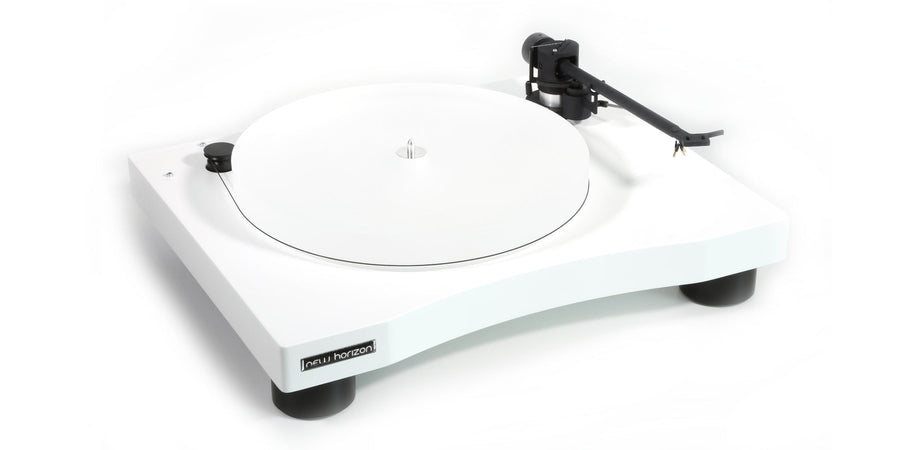 New Horizon 301 Manual turntable Matte White lacquered finish at Audio Influence