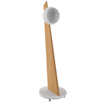 Cabasse Pearl Sub Speaker + Riga 2 On Stand Speakers Black White Speaker/Oak/White base by Audio Influence