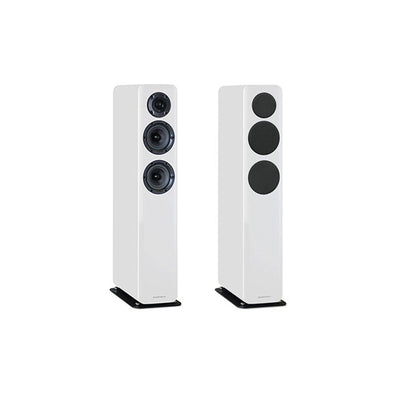 Wharfedale D330 Stereo Floorstanding Speakers White Sandex at Audio Influence